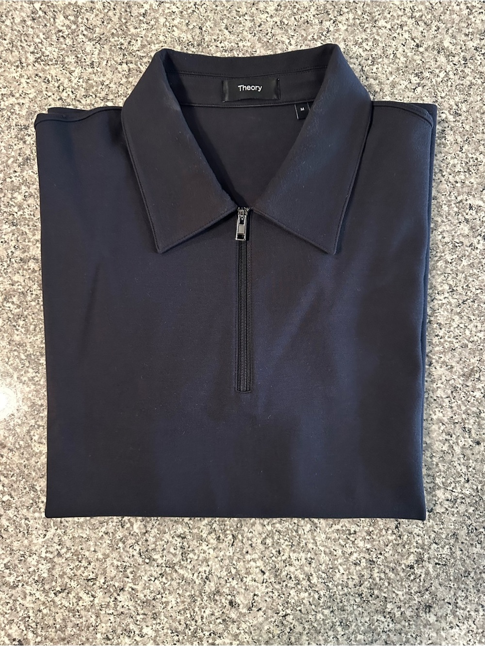 Theory Men's Black Half-Zip Polo